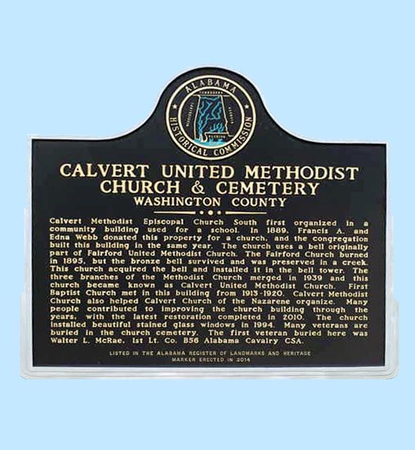 Calvert United Methodist Church Historical Marker